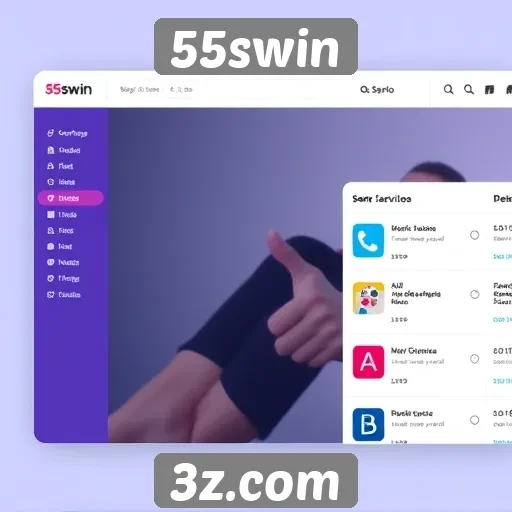 Interface do site 55swin é amigável e intuitiva